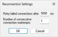 Janela Reconnection Settings