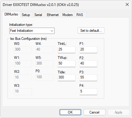 Configuração para a inicialização Fast