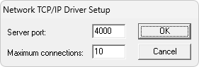 Janela de configuração de um Driver de Rede TCP/IP
